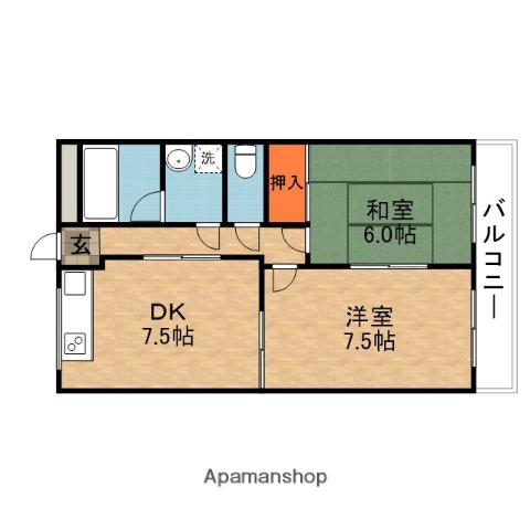 大塚ハイツ(2DK/3階)の間取り写真