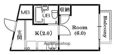 メゾンエトワール(1K/4階)の間取り写真