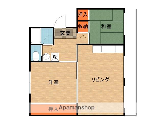 山田池第3号棟(2LDK/5階)の間取り写真