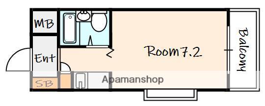 ウエストハイツ(1K/3階)の間取り写真