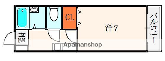 グリーンフィールド(1K/3階)の間取り写真