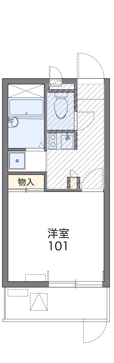レオパレスカサグランデ(1K/2階)の間取り写真