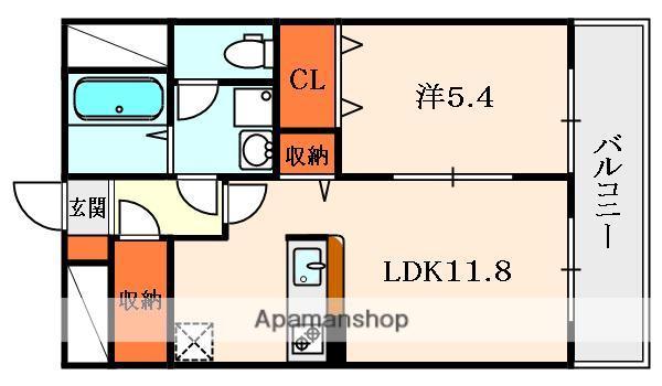 アンプルールフェールオリゾン(1LDK/3階)の間取り写真