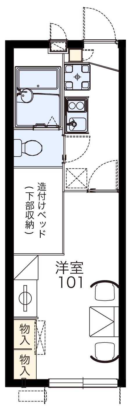 レオパレス津田山手(1K/1階)の間取り写真