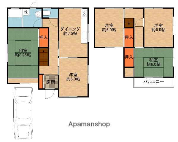 片町線 津田駅 徒歩84分 2階建 築46年(5DK)の間取り写真