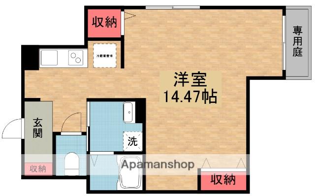 キャルムコート星田2番館(ワンルーム/1階)の間取り写真