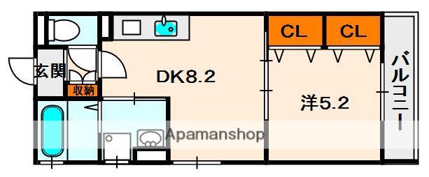 クリエオーレ藤阪元町(1LDK/1階)の間取り写真