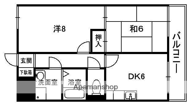 Mプラザ大住壱番館(2DK/4階)の間取り写真