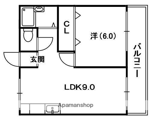 レオハイム津田Ⅰ(1LDK/2階)の間取り写真