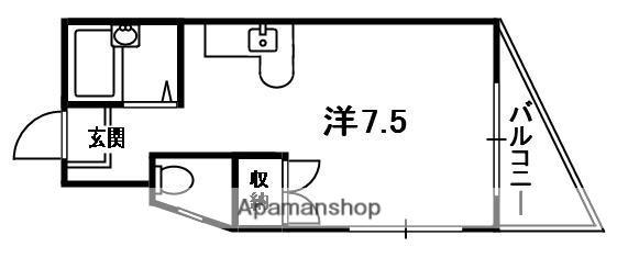 シャンテー津田(ワンルーム/5階)の間取り写真