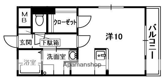 グランシャリオ長尾Ⅱ(1K/4階)の間取り写真