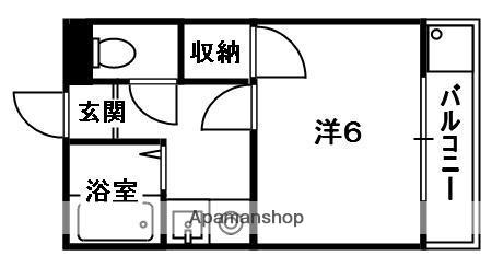 北山ロイヤルハイツ(1K/4階)の間取り写真