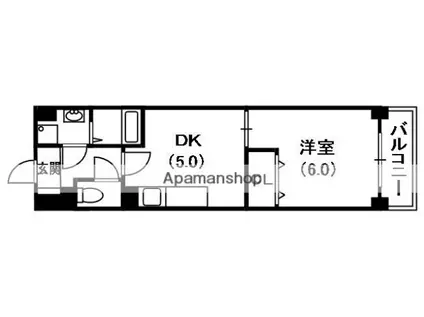 ボーエトワール(1DK/4階)の間取り写真