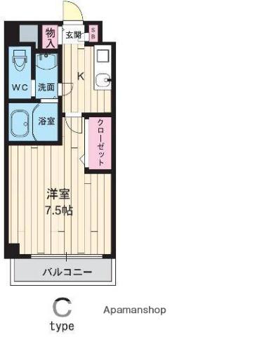 リアライズ門真本町(1K/2階)の間取り写真