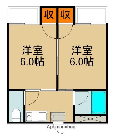 ピュアスモト(2K/3階)の間取り写真