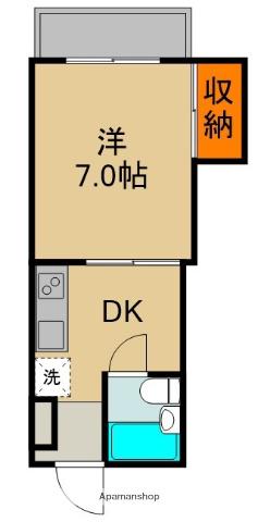 タウンプラザ東(1DK/2階)の間取り写真