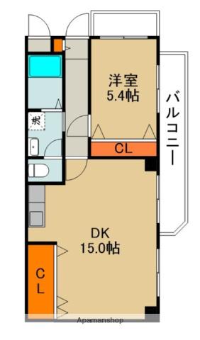 ドミール佐太(1LDK/8階)の間取り写真