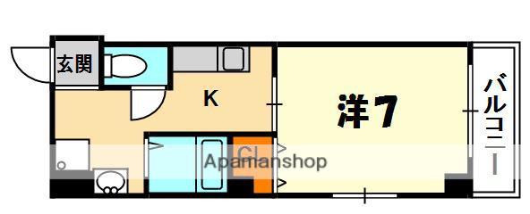 ベン・ベヌーティ(1K/6階)の間取り写真