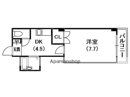 シャルマン大和田PARTⅠ(1DK/5階)の間取り写真