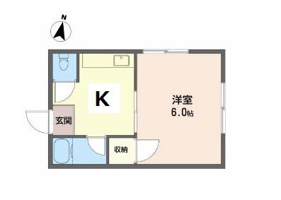 ムーンライト門真(1DK/2階)の間取り写真