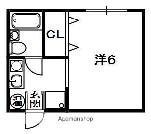 コーポラス禁野(ワンルーム/2階)の間取り写真