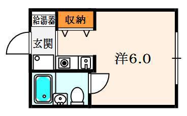 シャルム枚方(1K/2階)の間取り写真