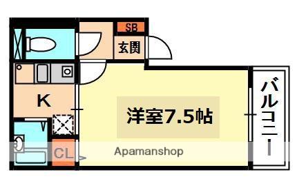 グレイス城垣(1K/3階)の間取り写真