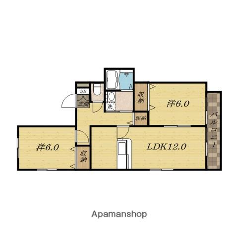 カーサエスペランサ(2LDK/2階)の間取り写真
