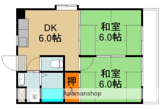 MIWA第3ビル(2DK/5階)の間取り写真
