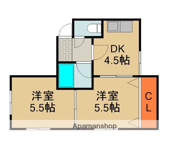 エクセレント舟田(2DK/1階)の間取り写真