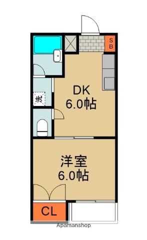 デイム向島(1DK/2階)の間取り写真