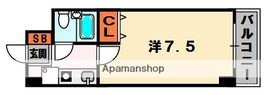 フレグランス枚方(1K/4階)の間取り写真