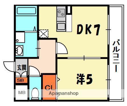 シェーンヴェレ(1LDK/1階)の間取り写真