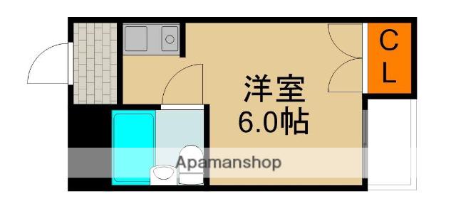 プレイズドールアサヒ(ワンルーム/3階)の間取り写真