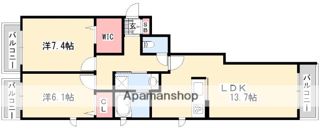 シャーメゾンボヌール(2LDK/3階)の間取り写真