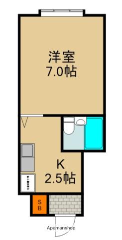 栄ロイヤルマンション(1K/1階)の間取り写真