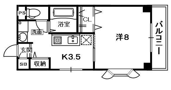 アメニティステーション東山(1K/3階)の間取り写真