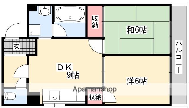 パレ東中振(2DK/2階)の間取り写真