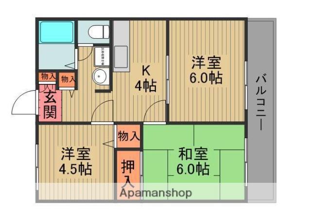第二メゾン扇(3DK/2階)の間取り写真