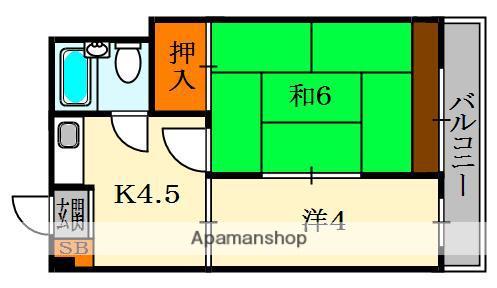 CLEAR HOSHIGAOKAⅠ(2DK/3階)の間取り写真