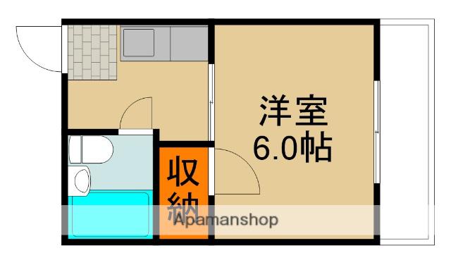 ハイツ大倉(1K/3階)の間取り写真