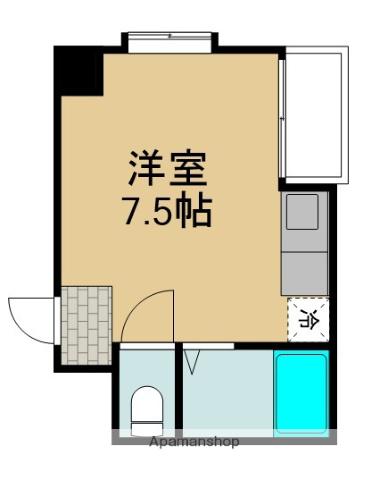 巣本ハイツ(1DK/2階)の間取り写真