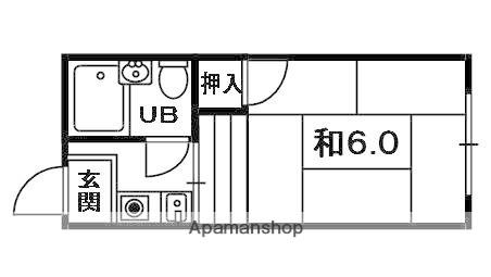 コーポ枚方(1K/1階)の間取り写真