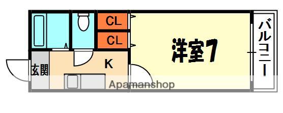 ハイエストキャッスルマンション(1K/1階)の間取り写真
