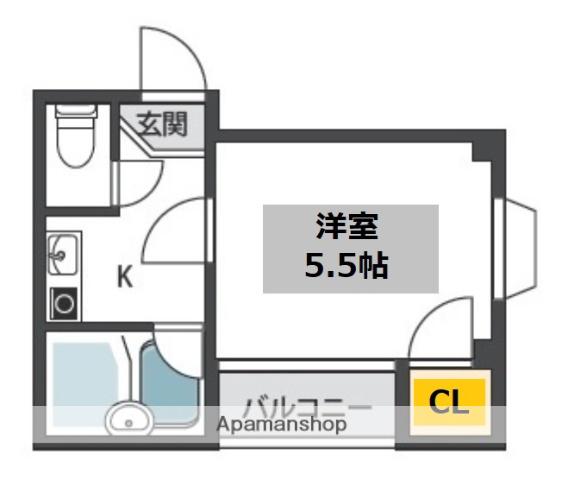 シャルマン大宮(1K/3階)の間取り写真