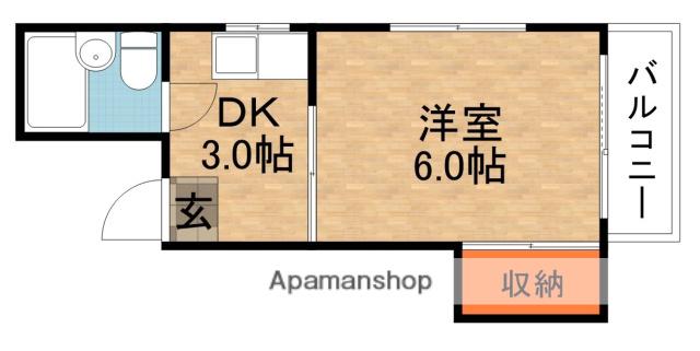 ディーム香里β(1DK/1階)の間取り写真