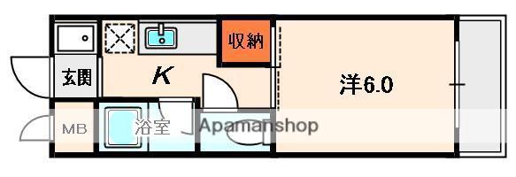 ホウトクマンション(1K/3階)の間取り写真