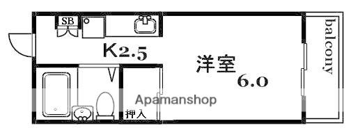 竹本ビル(1K/5階)の間取り写真