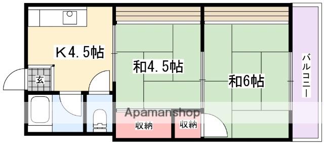 なぎさハイツ(2K/2階)の間取り写真