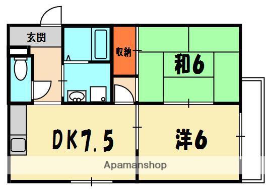 三晃アスク大久保マンション(2DK/3階)の間取り写真